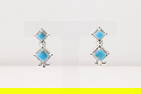 Native America Navajo Sterling Silver Turquoise Post Earring's By Sadie Jim.