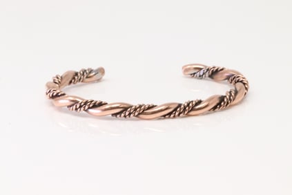 Native America Navajo Copper Bracelet Cuff By Elaine Tahe.