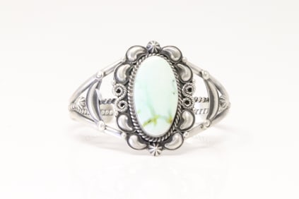 Native America Navajo Sterling Silver Palomino Bracelet Cuff By Derrick Gordon.