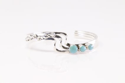 Native America Navajo Sterling Silver Turquoise Bracelet Cuff By Daniel Dakai.