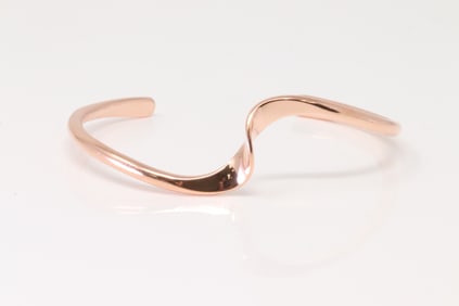 Native America Navajo Copper Bracelet Cuff By Yolanda Skeets.