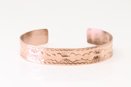 Native America Navajo Copper Bracelet By Elaine Tahe.