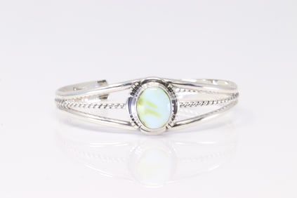 Native America Navajo Sterling Silver Palomino Bracelet Cuff By J.F.