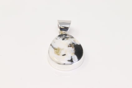 Native America Navajo Sterling Silver White Buffalo Pendant By S.F.