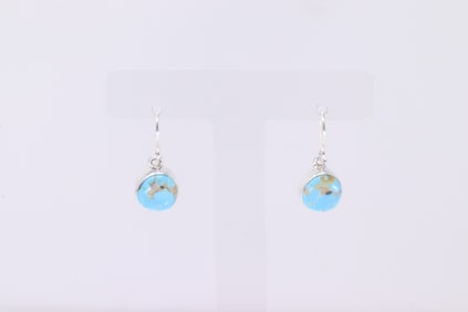 Native America Navajo Sterling Silver Turquoise Dangling Earring's By A.