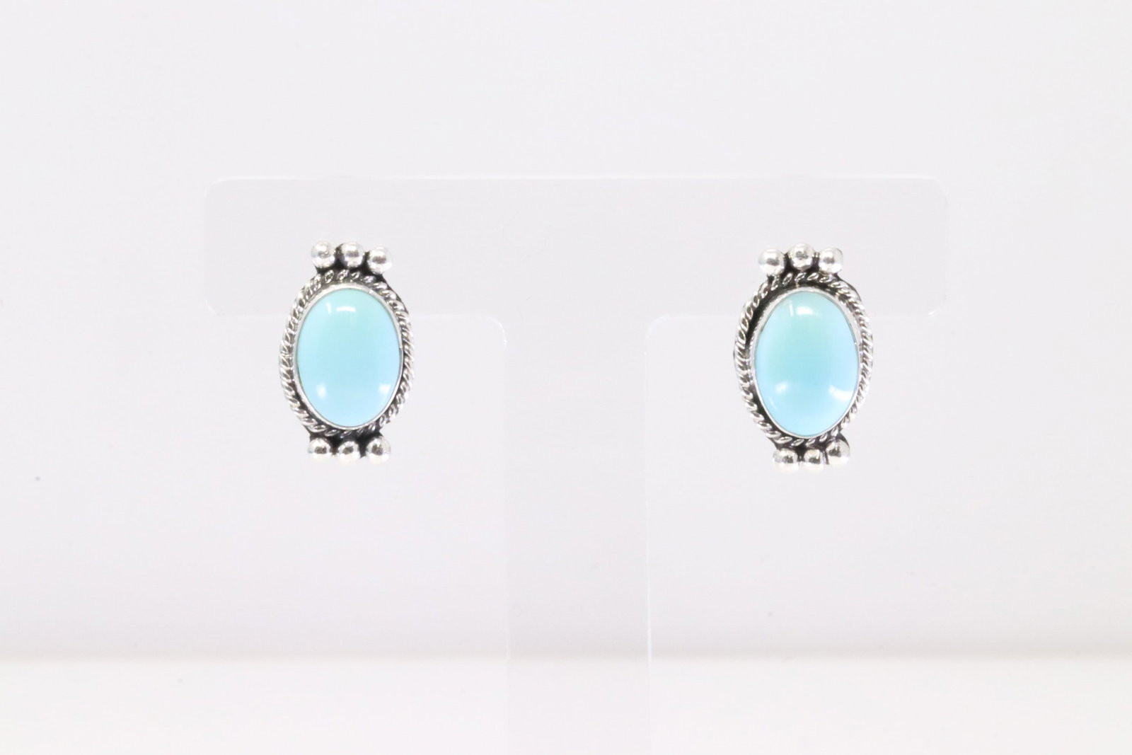 Native American Navajo Sterling Silver Turquoise Post Earring's By Rena Begay.: This is a Native American Navajo Sterling Silver Turquoise Post Earring's By Rena Begay.