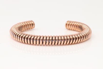 Native America Navajo Copper Bracelet Cuff By Elaine Tahe.