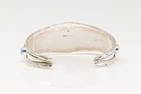 Native America Navajo Sterling Silver Turquoise Cuff Bracelet By Anita Whitegoat.