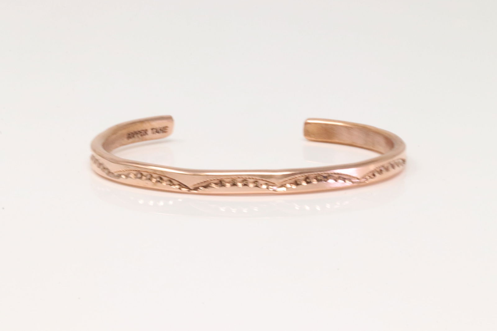 Native America Navajo Copper Cuff Bracelet By Elaine Tahe. (1 of 4)