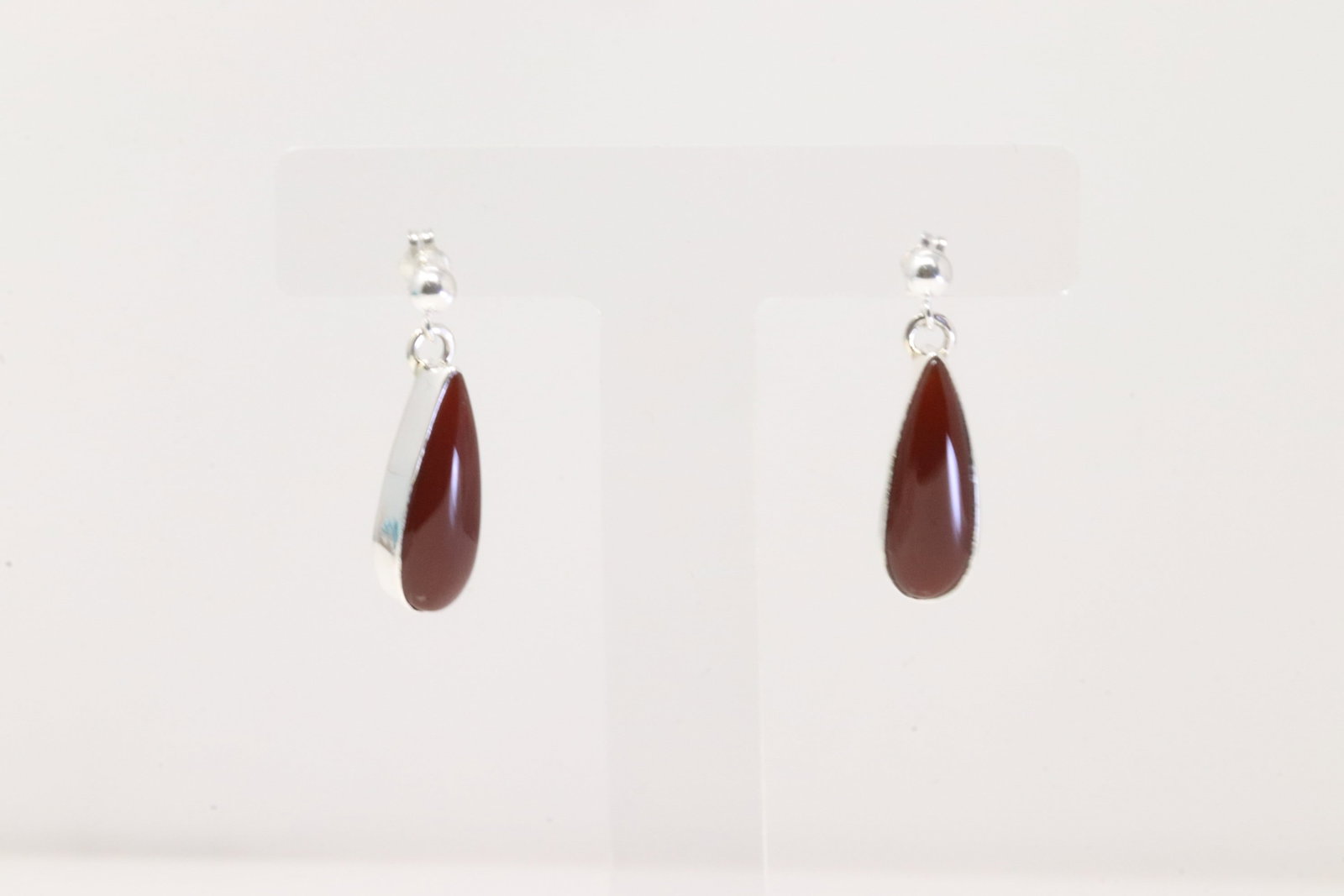 Native America Navajo Sterling Silver Carnelian Post / Dangling Earring's By A.: This is a Native America Navajo Sterling Silver Carnelian Post / Dangling Earring's By A.