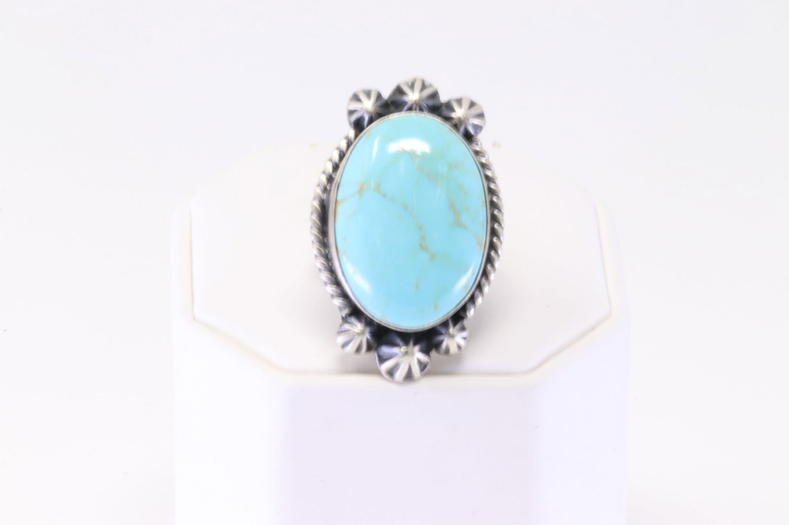 Native America Navajo Sterling Silver Turquoise Ring By Donovan Skeets. (1 of 4)