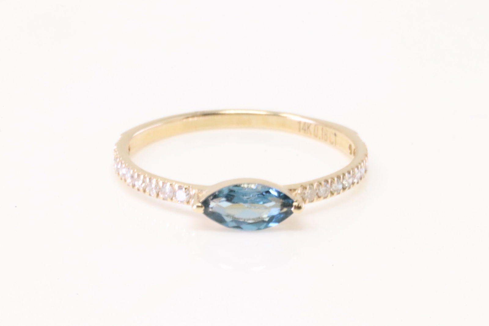 Blue Topaz & Diamond Ring 14Kt. (1 of 4)