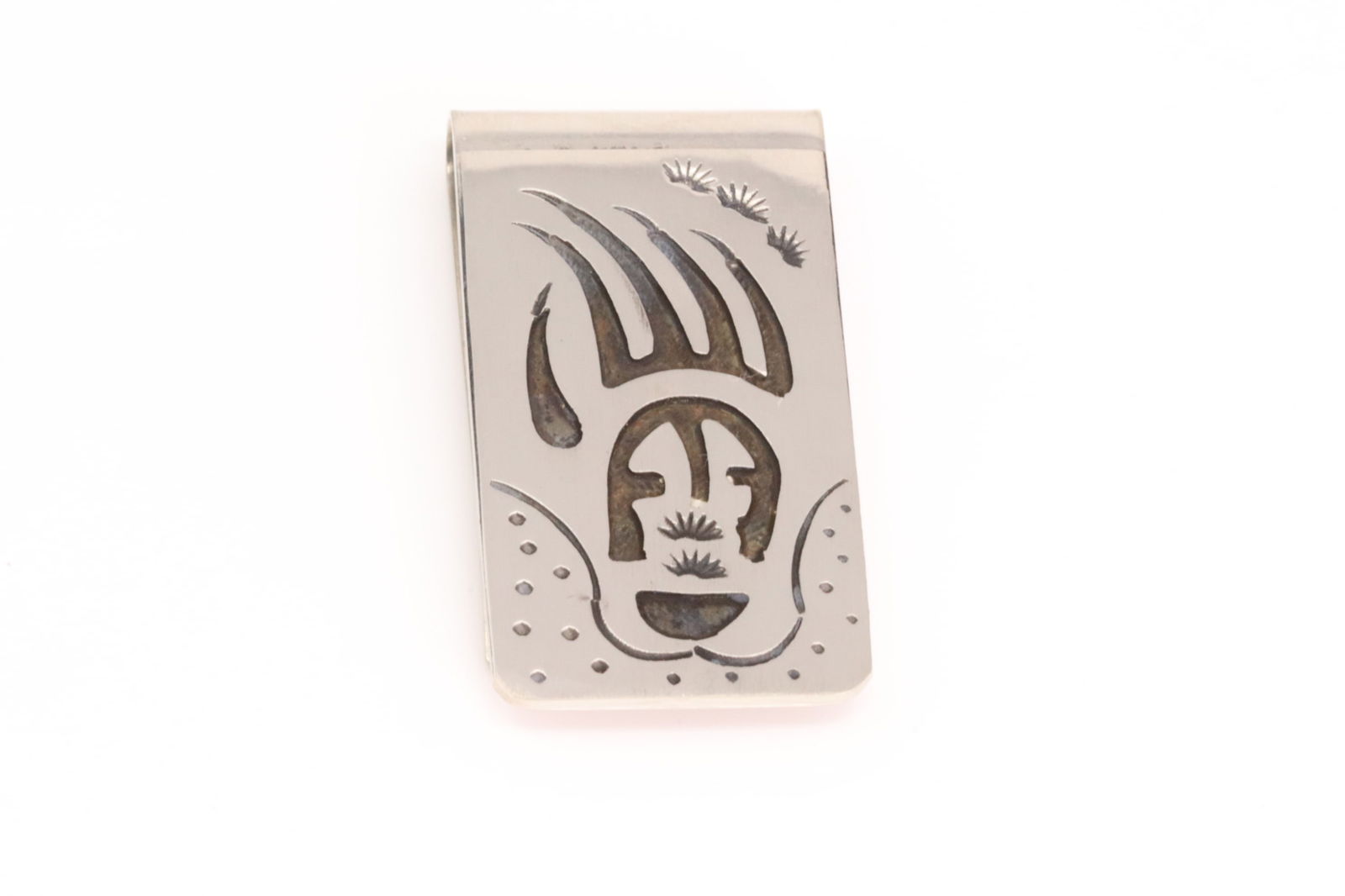 Navajo Native American Money Clip. The Design is made From Sterling Silver. The Lower Part of the (1 of 3)
