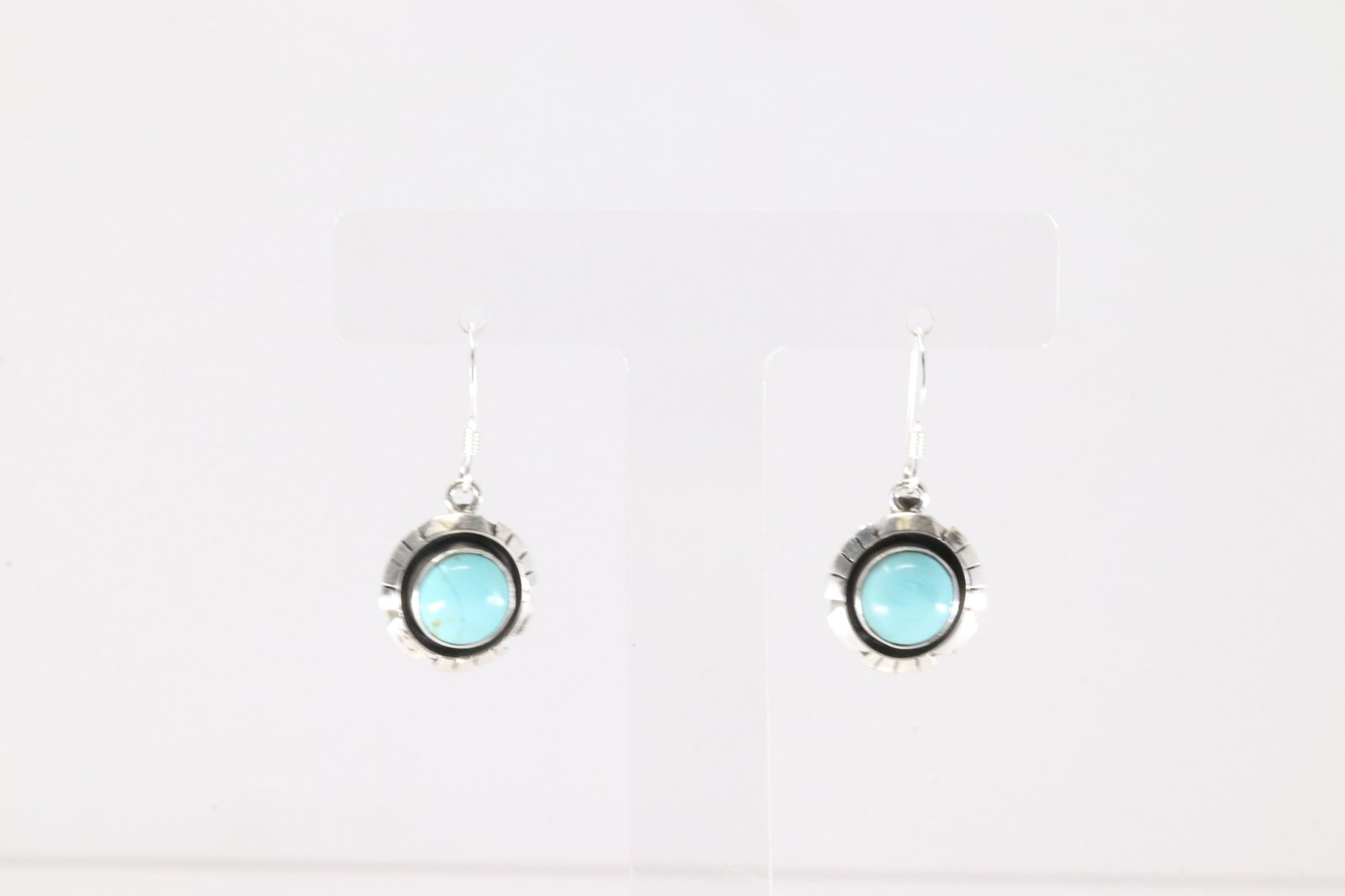 Native America Navajo Sterling Silver Turquoise Dangling Earring's By Amos Begay.: This is a Native America Navajo Sterling Silver Turquoise Dangling Earring's By Amos Begay.