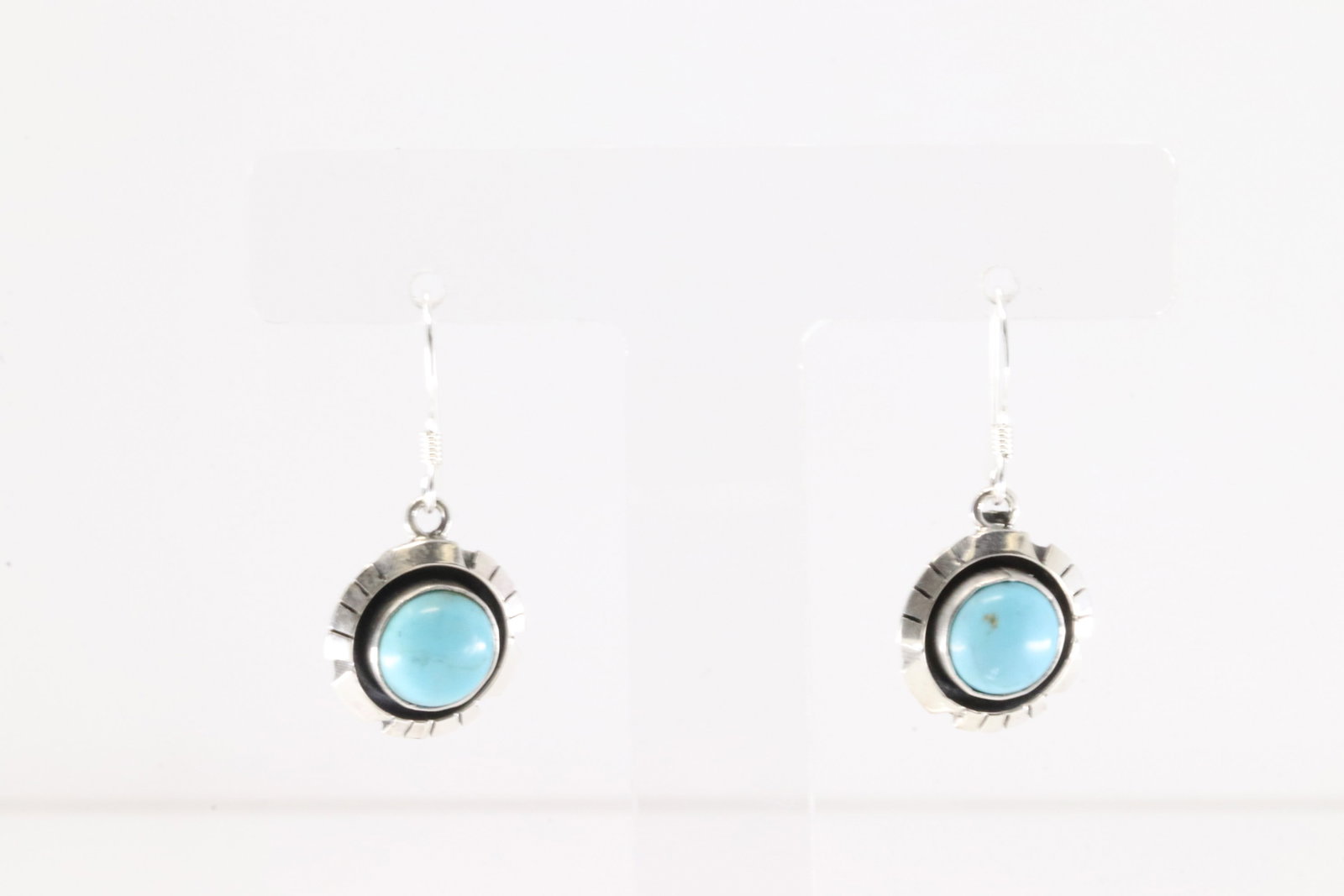 Native America Navajo Sterling Silver Turquoise Dangling Earring's By Amos Begay.: This is a Native America Navajo Sterling Silver Turquoise Dangling Earring's By Amos Begay.