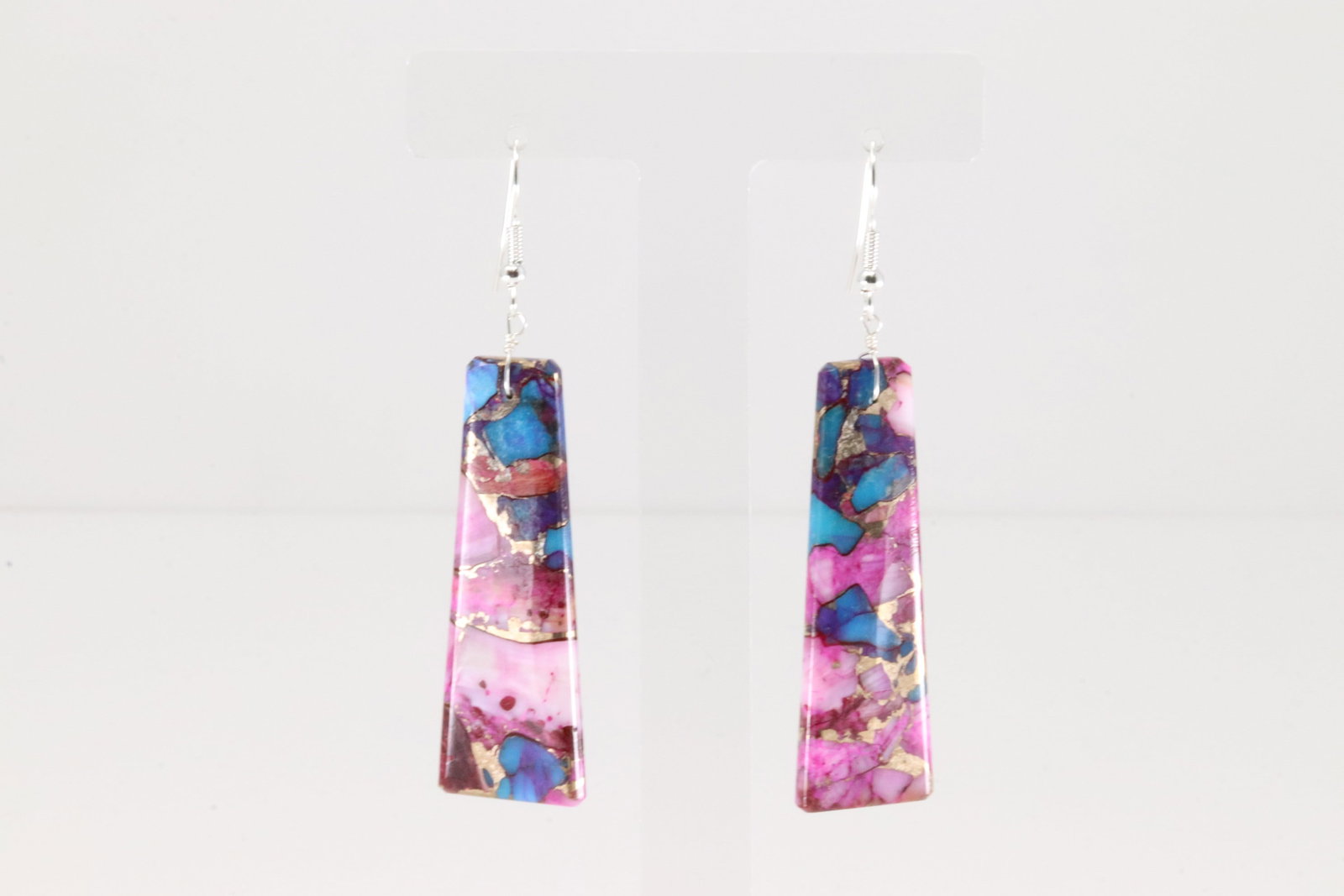 Native America Navajo Sterling Silver Turquoise Compressed Dangling Earring's By Jameson Pete.: This is a Native America Navajo Sterling Silver Turquoise Compressed Dangling Earring's By Jameson Pete.