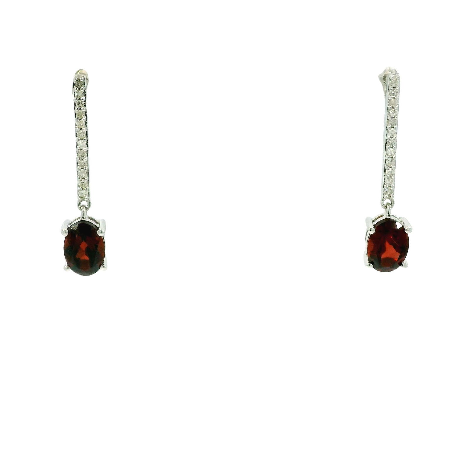 10KT Garnet Gemstone Dangaling / Post Earrings (1 of 4)