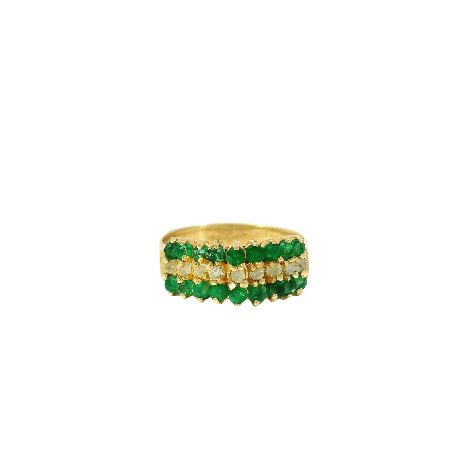 14KT Gold Emeralds/ Diamond Ring (1 of 4)