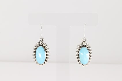 Native America Navajo Sterling Silver Turquoise Dangling Earring's By Ryntanna Yazzie.