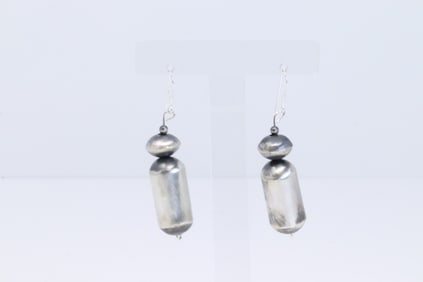 Native America Navajo Sterling Silver Beaded Dangling Earring's By Tysha Aparicio.