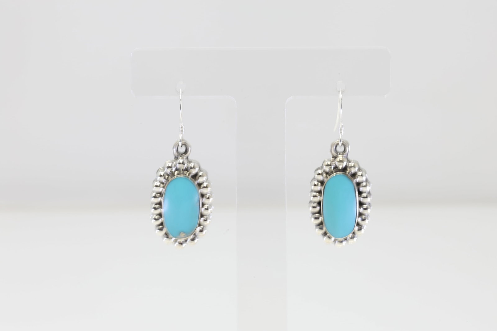 Native America Navajo Sterling Silver Turquoise Dangling Earring's By Sheena Jack.: This is a Native America Navajo Sterling Silver Turquoise Dangling Earring's By Sheena Jack.