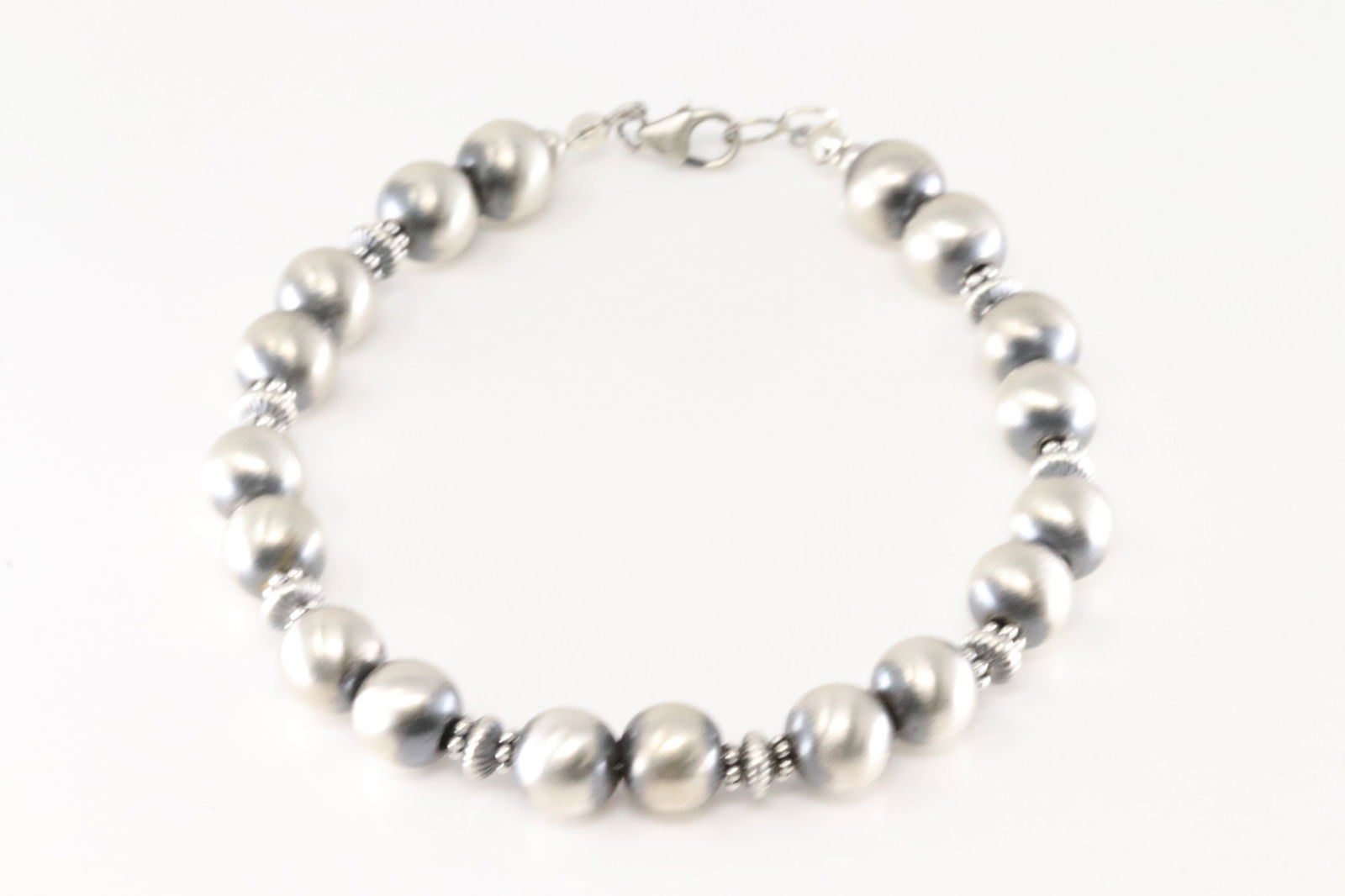 Native America Navajo Sterling Silver Pearl Beaded  Bracelet Link. (1 of 3)