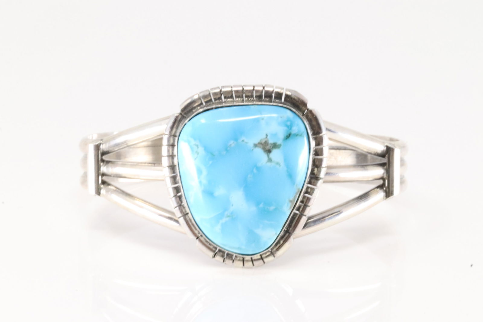 Native America Navajo Sterling Silver Turquoise Bracelet Cuff By S.E. (1 of 4)