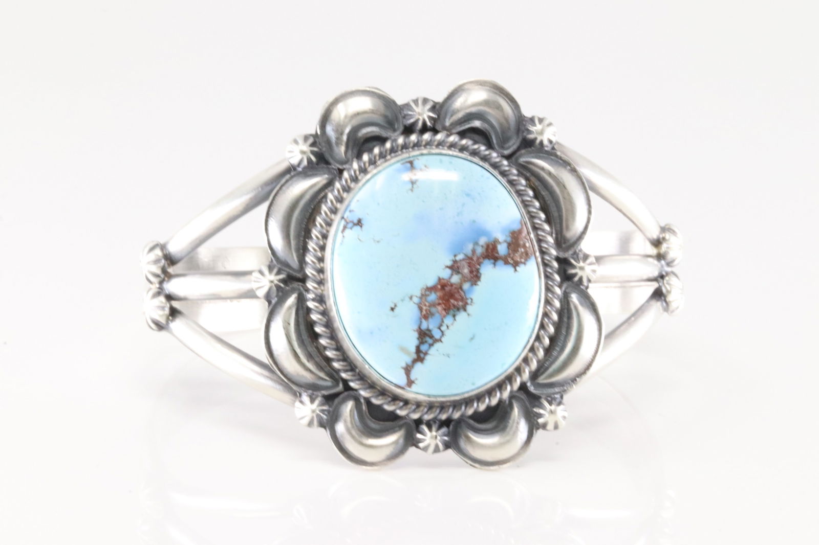Native America Navajo Sterling Silver Golden Hill Turquoise Bracelet Cuff By Ray Delgarito. (1 of 4)