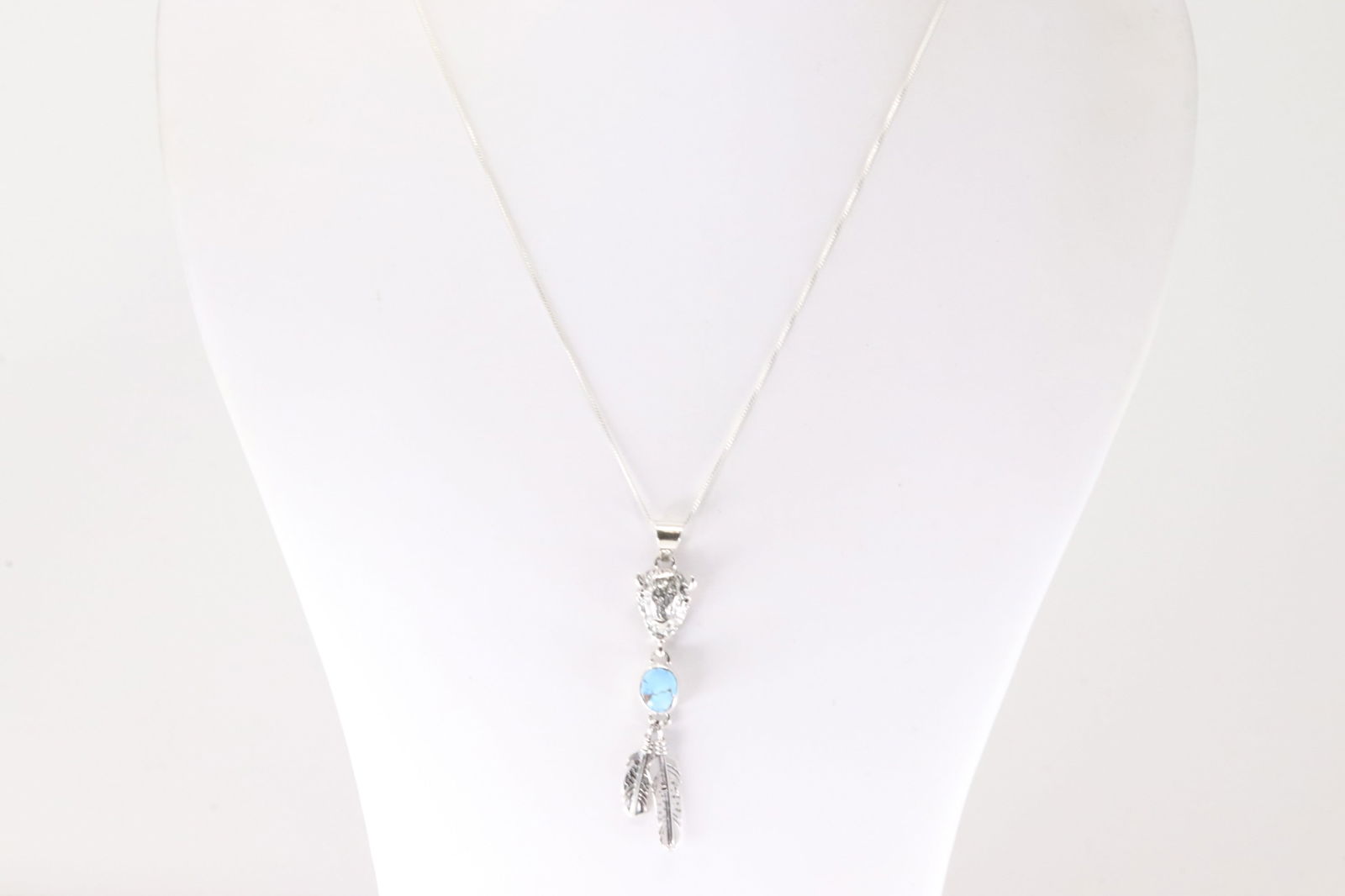 Native America Navajo Sterling Silver Golden Hill Turquoise Buffalo Head Pendant with A 925 (1 of 4)