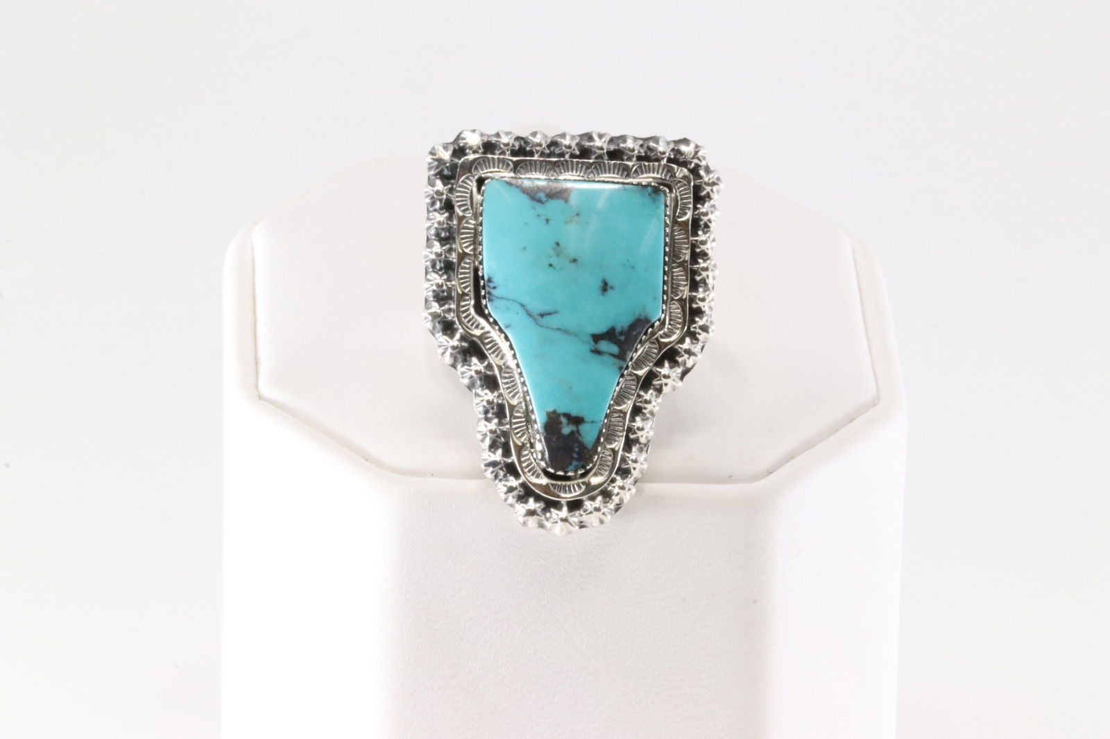 Native America Navajo Sterling Silver Turquoise Ring By Gilbert Smith. (1 of 4)