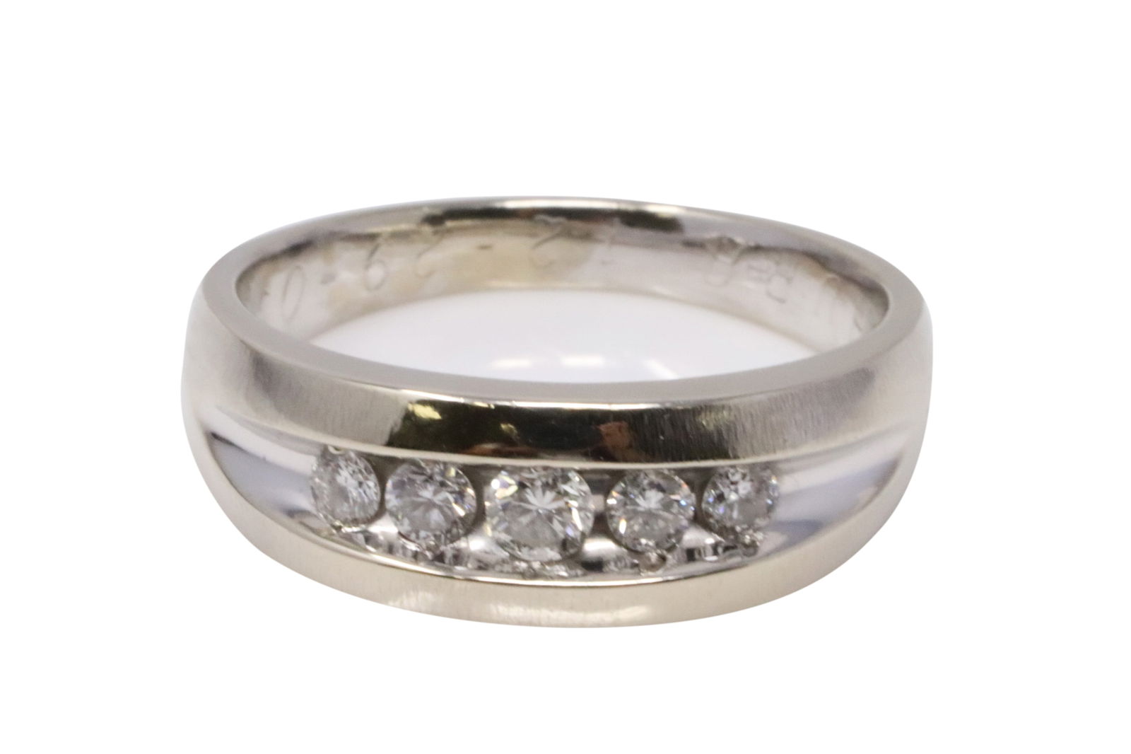 14kt Men's White Gold Diamond Ring. (1 of 4)