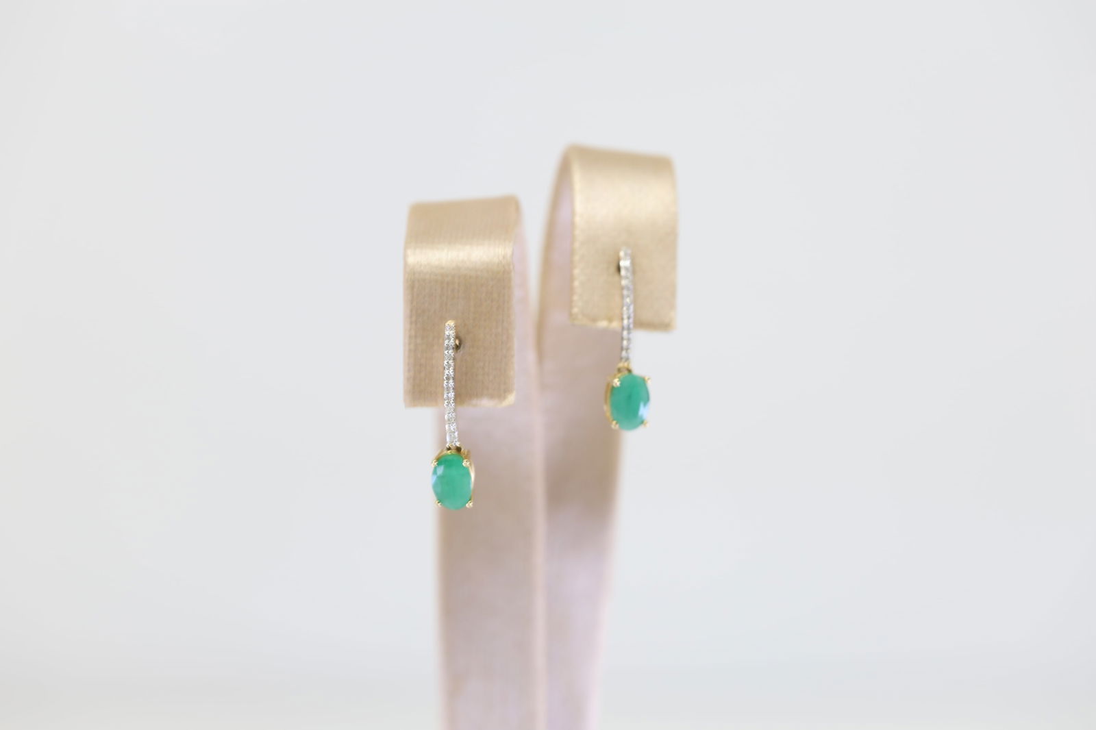 Emerald & Diamond Stud Earring 10Kt. (1 of 4)