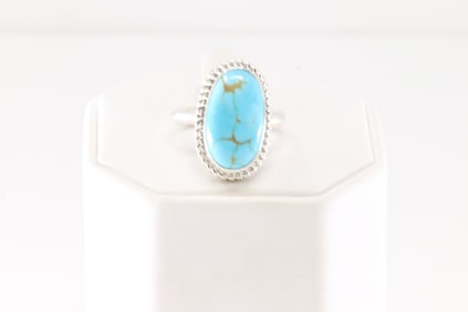 Native America Navajo Sterling Silver Turquoise  Ring By S.