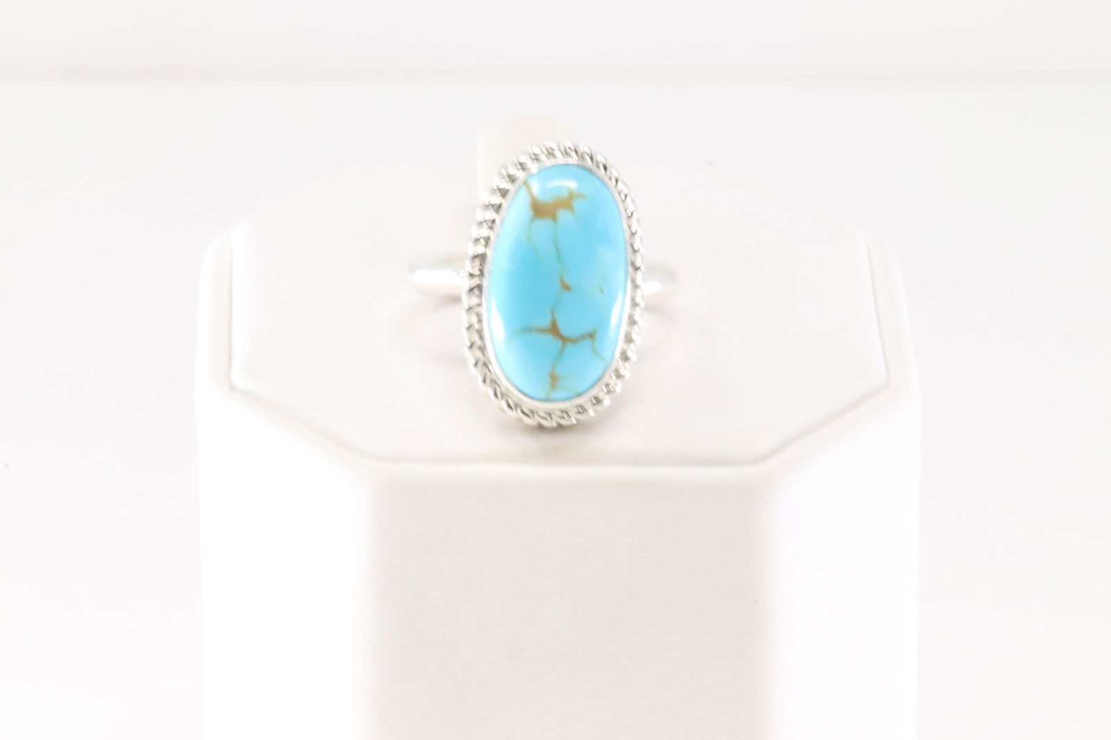 Native America Navajo Sterling Silver Turquoise Ring By S.