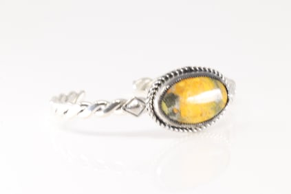 Native America Navajo Sterling Silver Bumble Bee Bracelet Cuff By Sheena Jack.