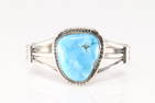Native America Navajo Sterling Silver Turquoise Bracelet Cuff By S.E.