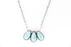Native America Navajo Sterling Silver Kingman Turquoise Necklace By Donovan Skeets.