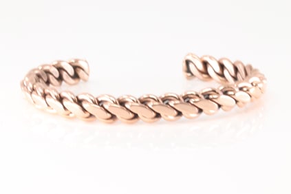 Native America Navajo Copper Bracelet Cuff By Elaine Tahe.