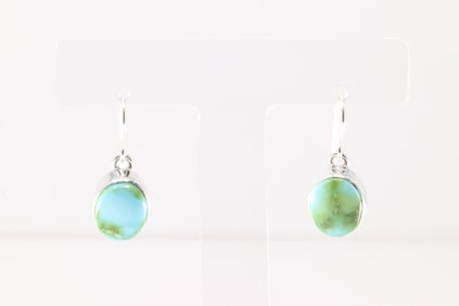 Native America Navajo Sterling Silver Sonora Gold Turquoise Dangling Earring's By T.