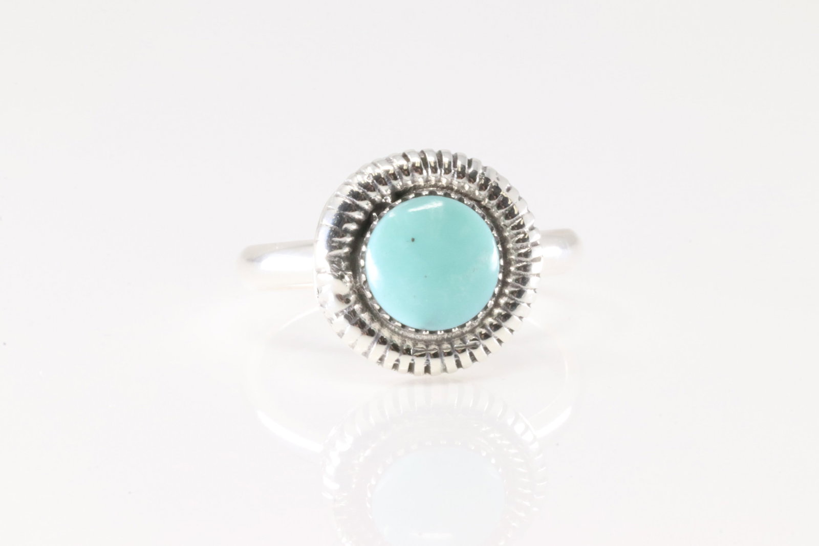 Native America Navajo Sterling Silver Turquoise Ring By Sharon Clark.: This is a Native America Navajo Sterling Silver Turquoise Ring By Sharon Clark. Ring size: 6.25.