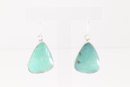 Native America Navajo Sterling Silver Turquoise Dangling Earring's By Hiram Largo.