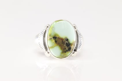 Native American Navajo Sterling Silver Palomino Ring By A.T.