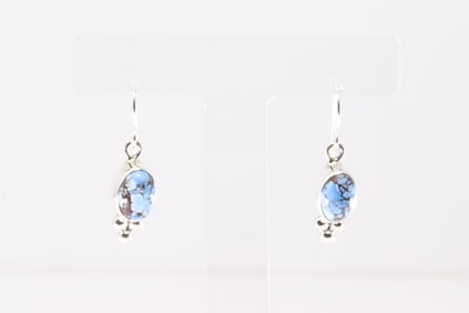 Native American Navajo Sterling Silver Golden Hill Turquoise Dangling Earring's By S.H.
