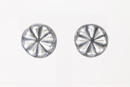 Native American Navajo Sterling Silver Conch Post Earring's By Joan Begay.