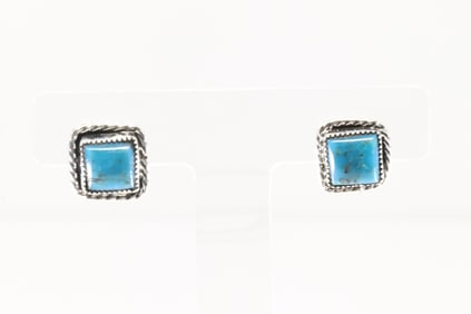 Native America Navajo Sterling Silver Turquoise Post Earring's By Shaun Clark.