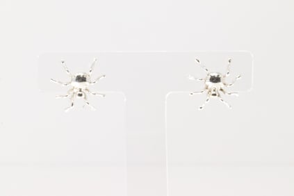 Native America Navajo Sterling Silver Spider Post Earring's By Effie Garfield.