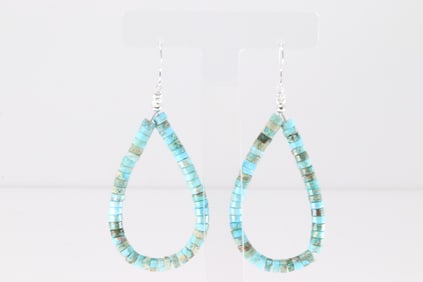Native America Navajo Sterling Silver Turquoise Dangling Earring's.