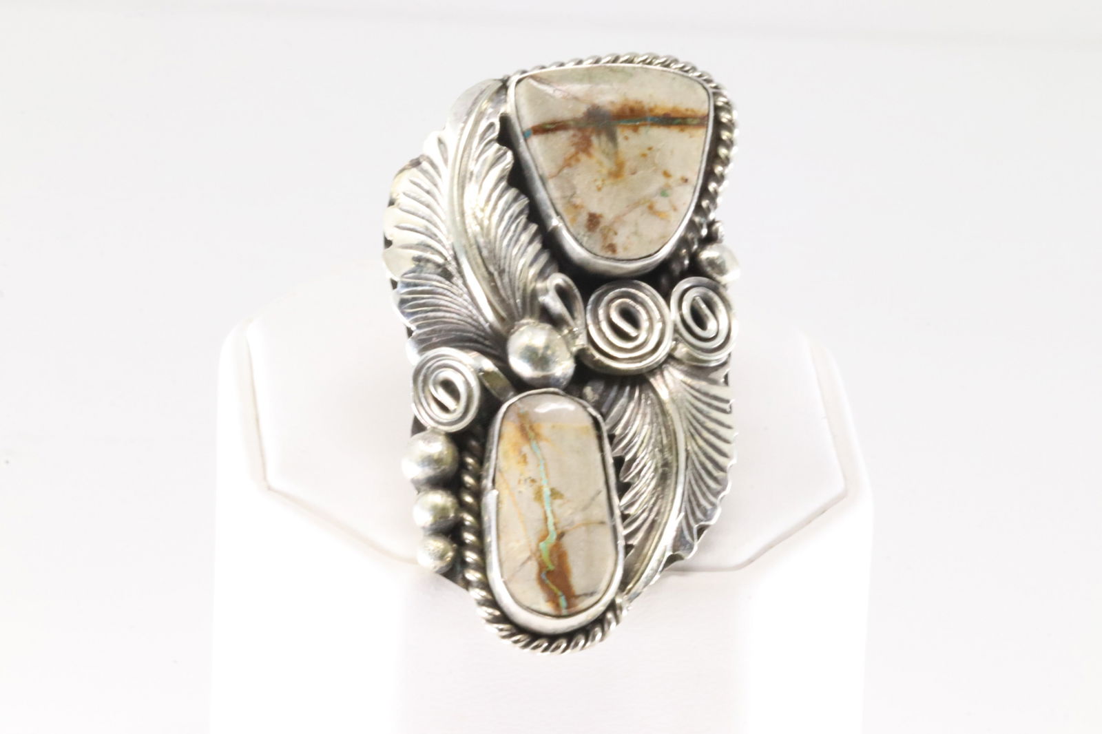 Native America Navajo Sterling Silver Boulder Turquoise Ring By M.Thomas Jr. (1 of 4)