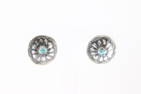 Native America Navajo Sterling Silver Turquoise Conch Post Earring's By Joan Begay.