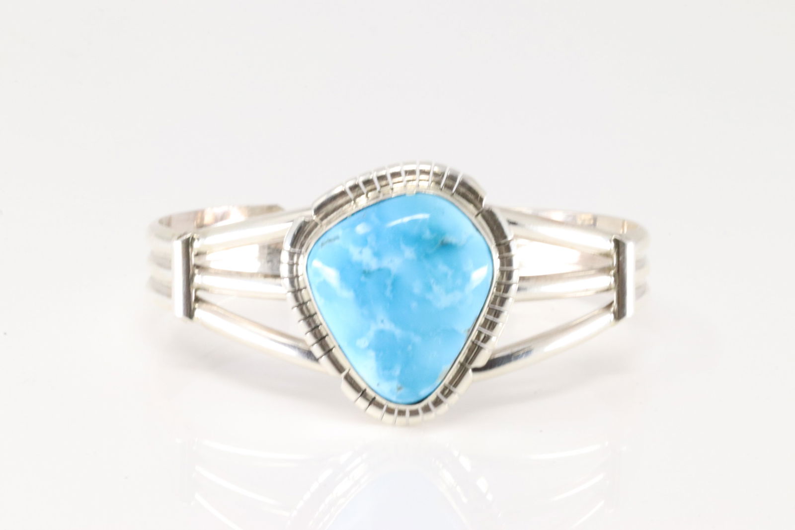 Native America Navajo Sterling Silver Turquoise Bracelet Cuff By S.E. (1 of 4)